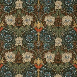 Honeysuckle And Tulip Velvet Fabric