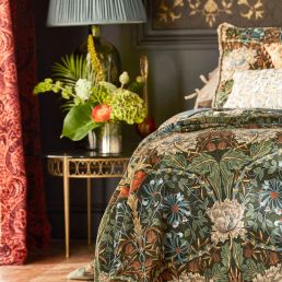 Honeysuckle And Tulip Velvet Fabric